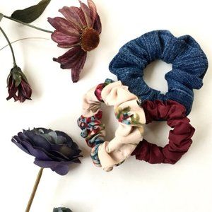 SPARROWS & THREAD   3 Handmade Upcycled Scrunchies